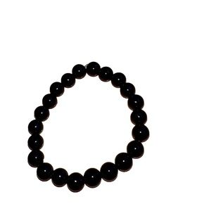 Handcrafted Black Onyx Bead Bracelet, S&M